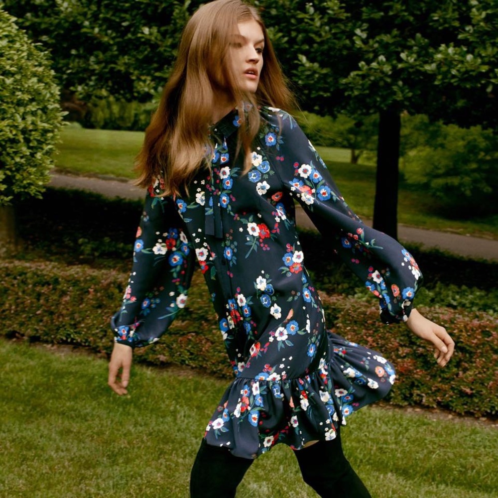 NWT $448 Tory Burch Gabrielle Floral Silk Dress